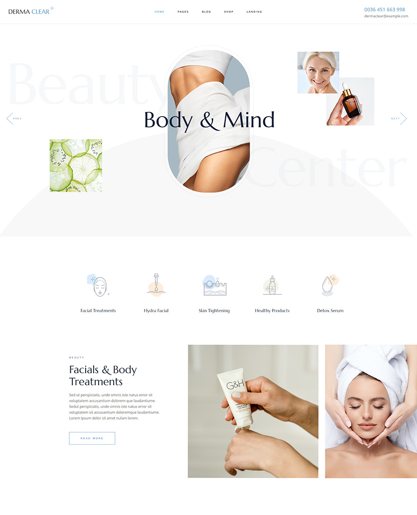 Derma Clear WordPress Template 2