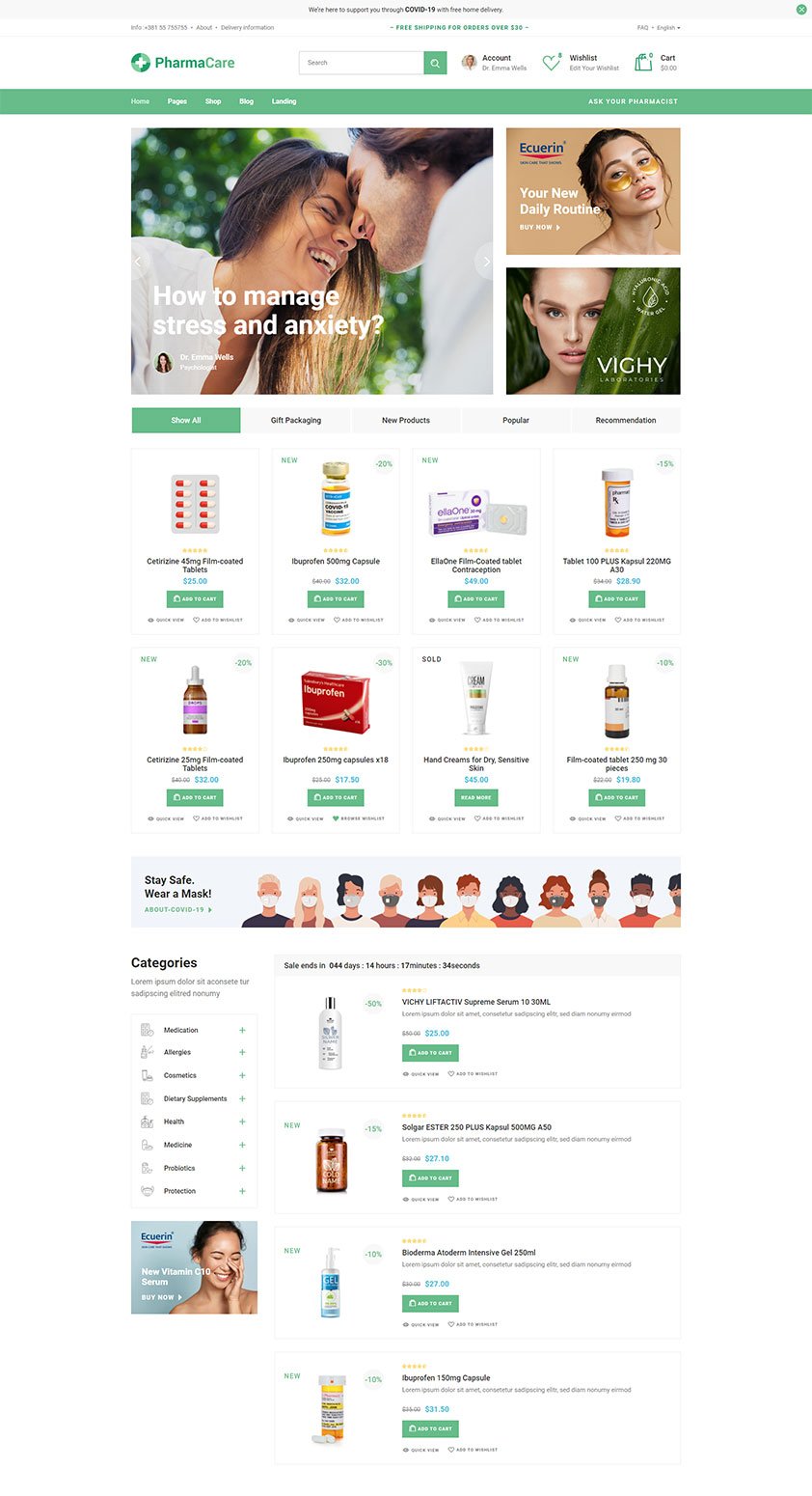 PharmaCare WordPress Template 2