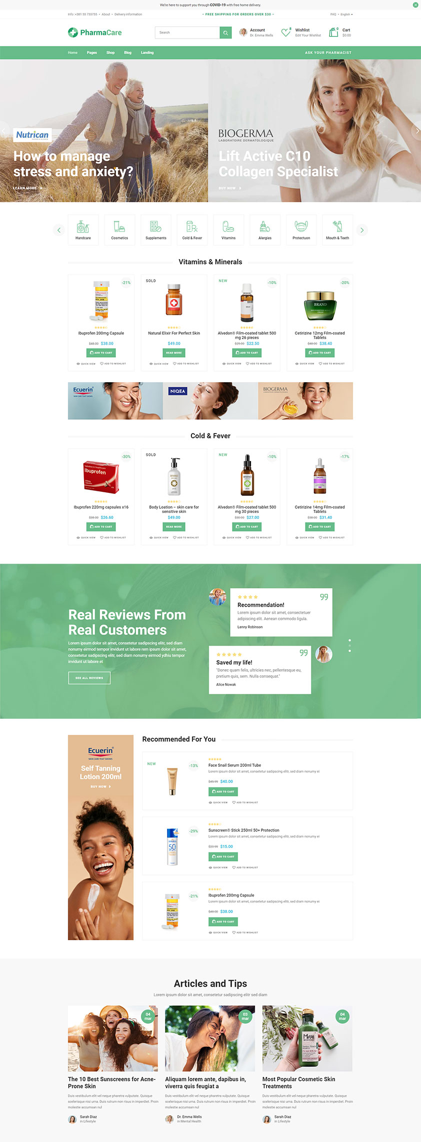 PharmaCare WordPress Template 3