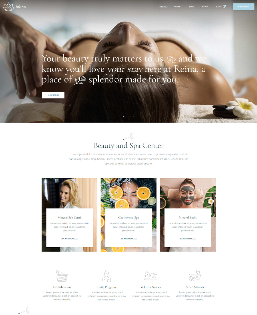 Reina - Spa and Wellness Template 1