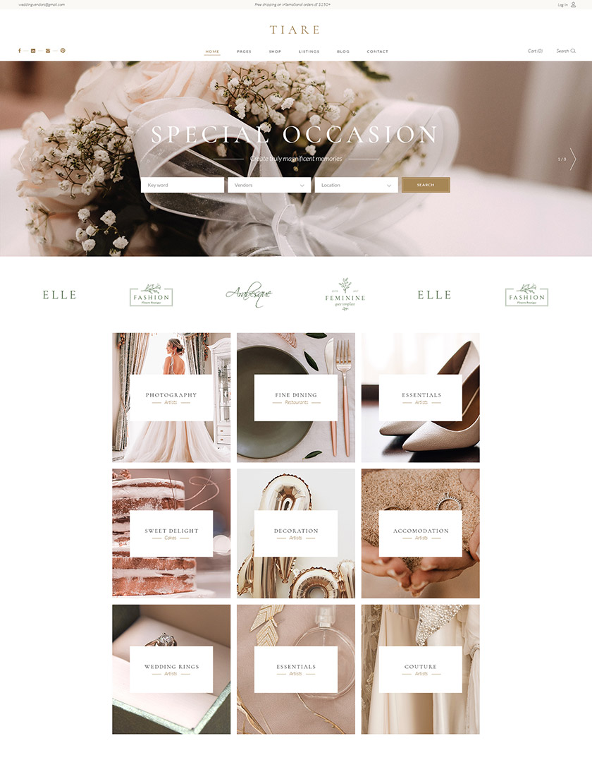 Tiare WordPress Template 1