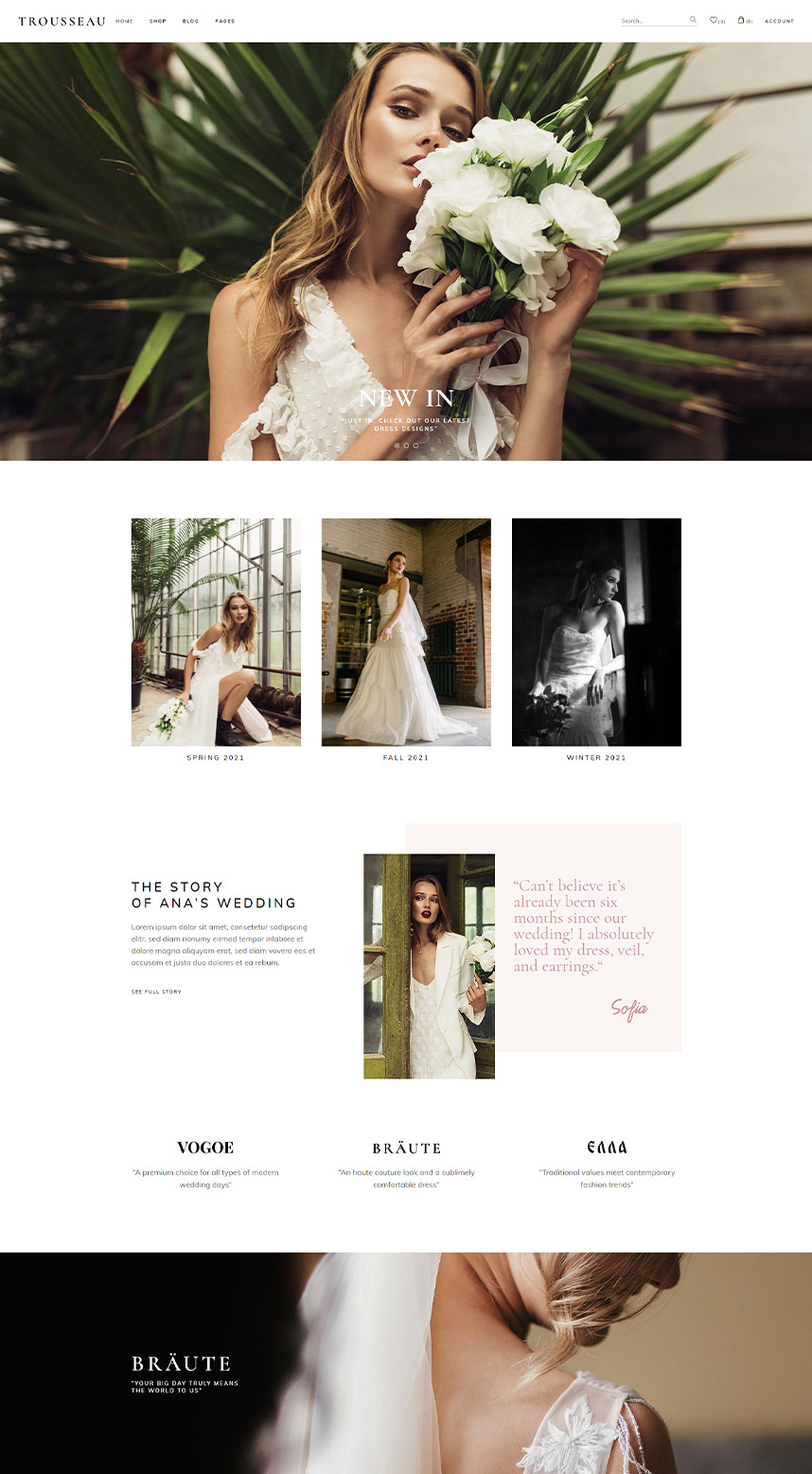 Trousseau WordPress Template 1