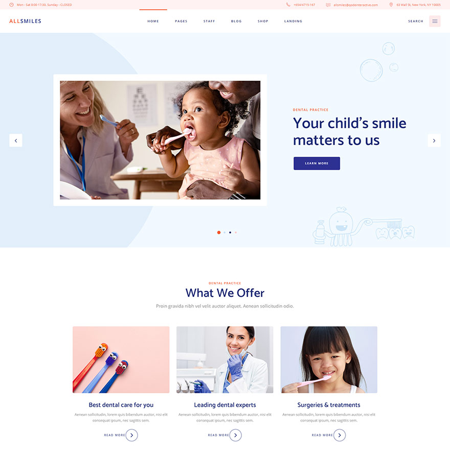 AllSmile WordPress Template 2