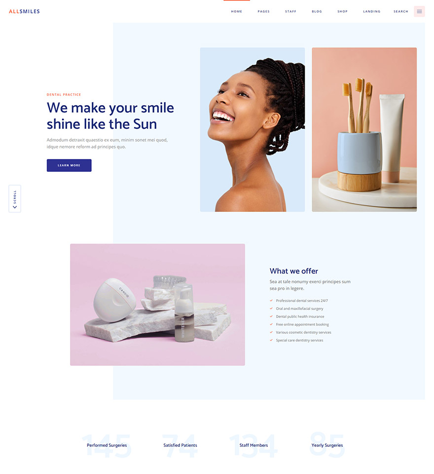 AllSmile WordPress Template 3