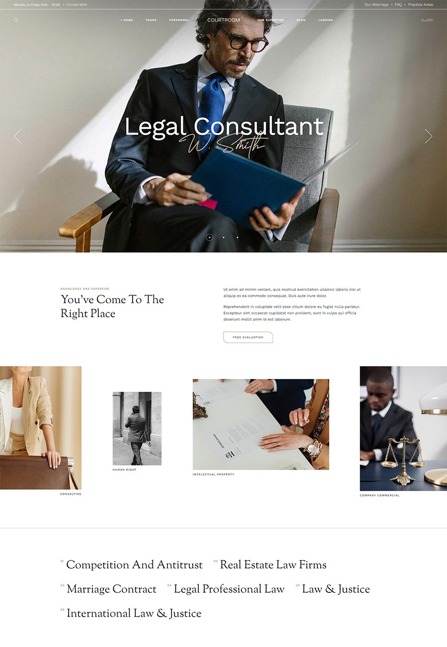 Courtroom WordPress Template 1