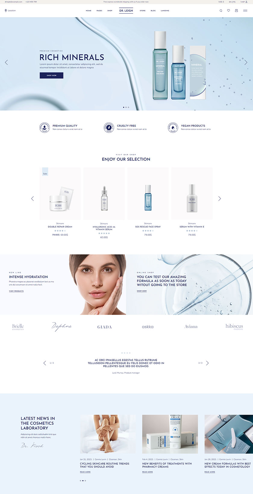 Dr.Leigh Medical Cosmetics Shop Template 1