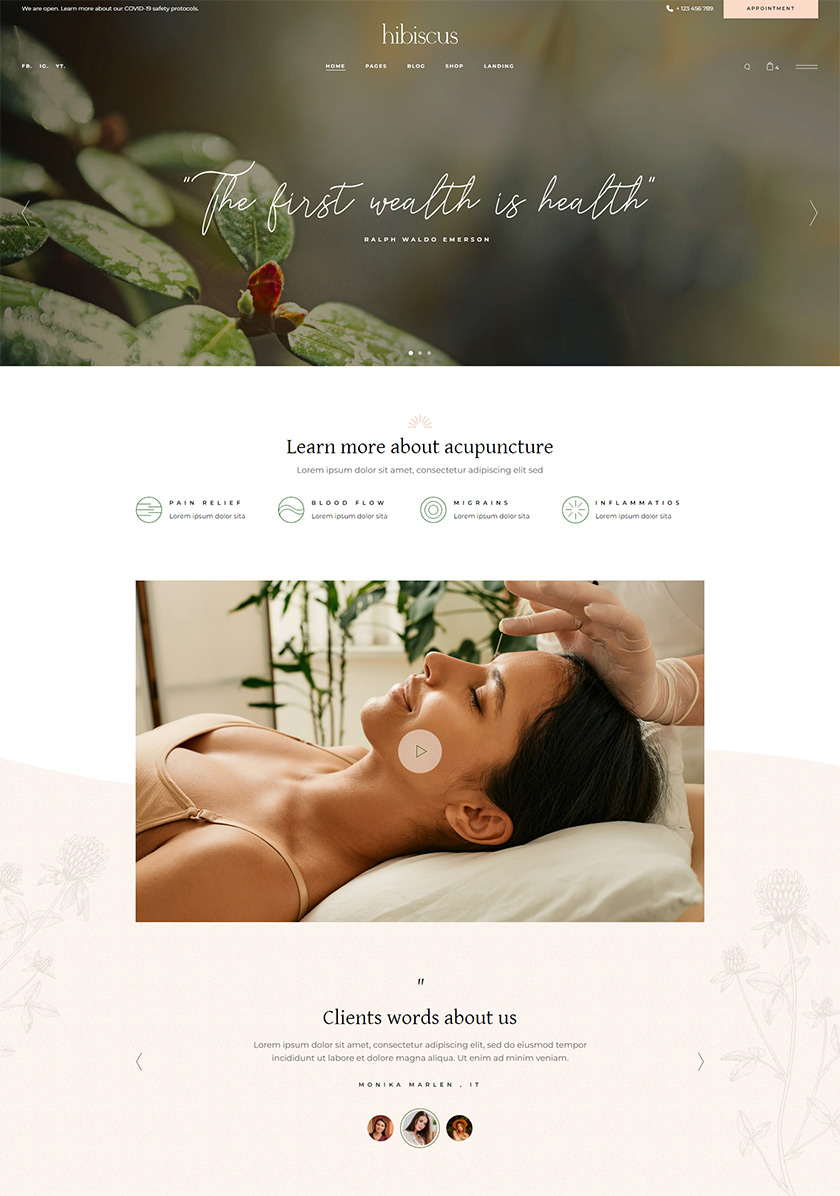 Hibiscus WordPress Theme Template 1