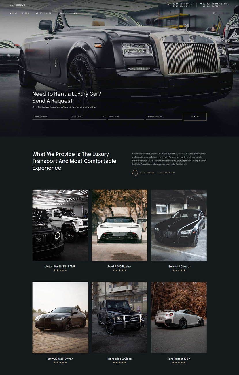 LuxeDrive WordPress Template 1