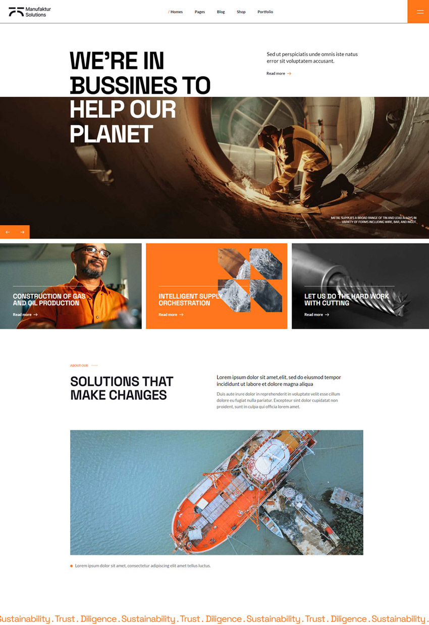 Manufactur Solutions WordPress Template