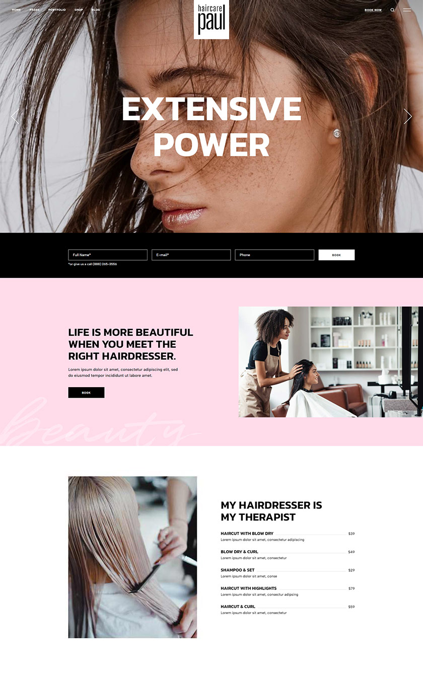 Paulhair wordpress template 1